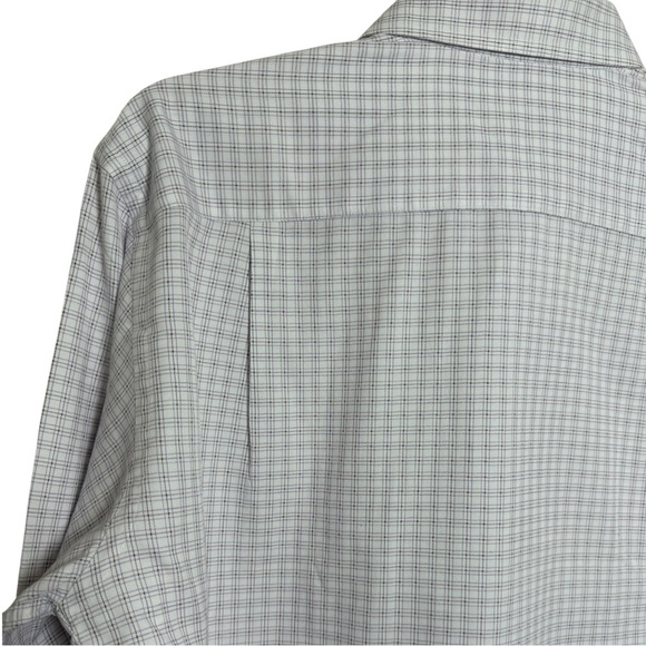Canali Checkered Button Dress Shirt Size 41 Neck 16 Large Made in Italy Cotton - Picture 5 of 7
